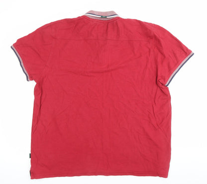 Racing Green Men’s Red Cotton Polo Shirt XL Casual Summer Top