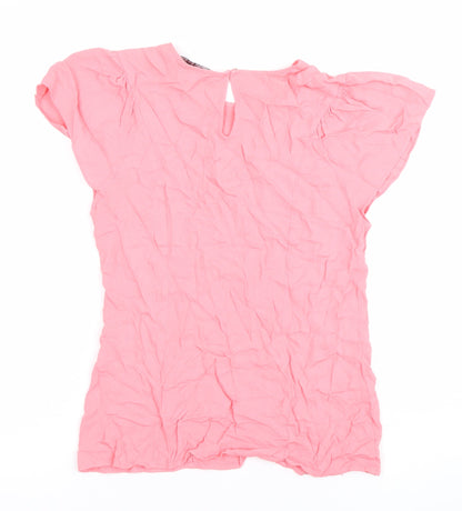 Womens UK Size L Zara Pink Basic Blouse