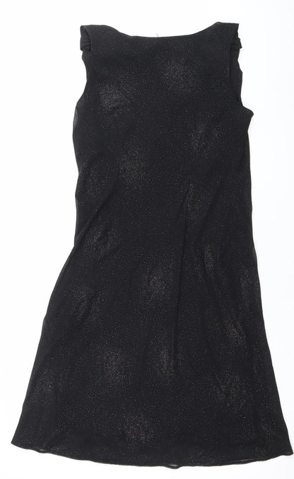 BHS Women’s Black Glitter Sheath Party Dress Size 14
