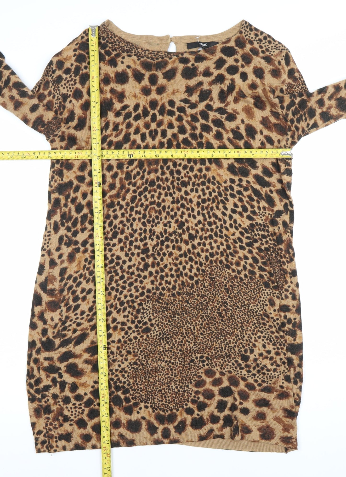 Womens UK Size 12 NEXT Brown Tunic Jumper