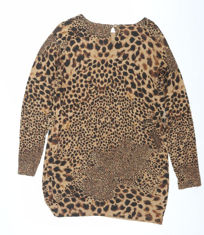 Womens UK Size 12 NEXT Brown Tunic Jumper