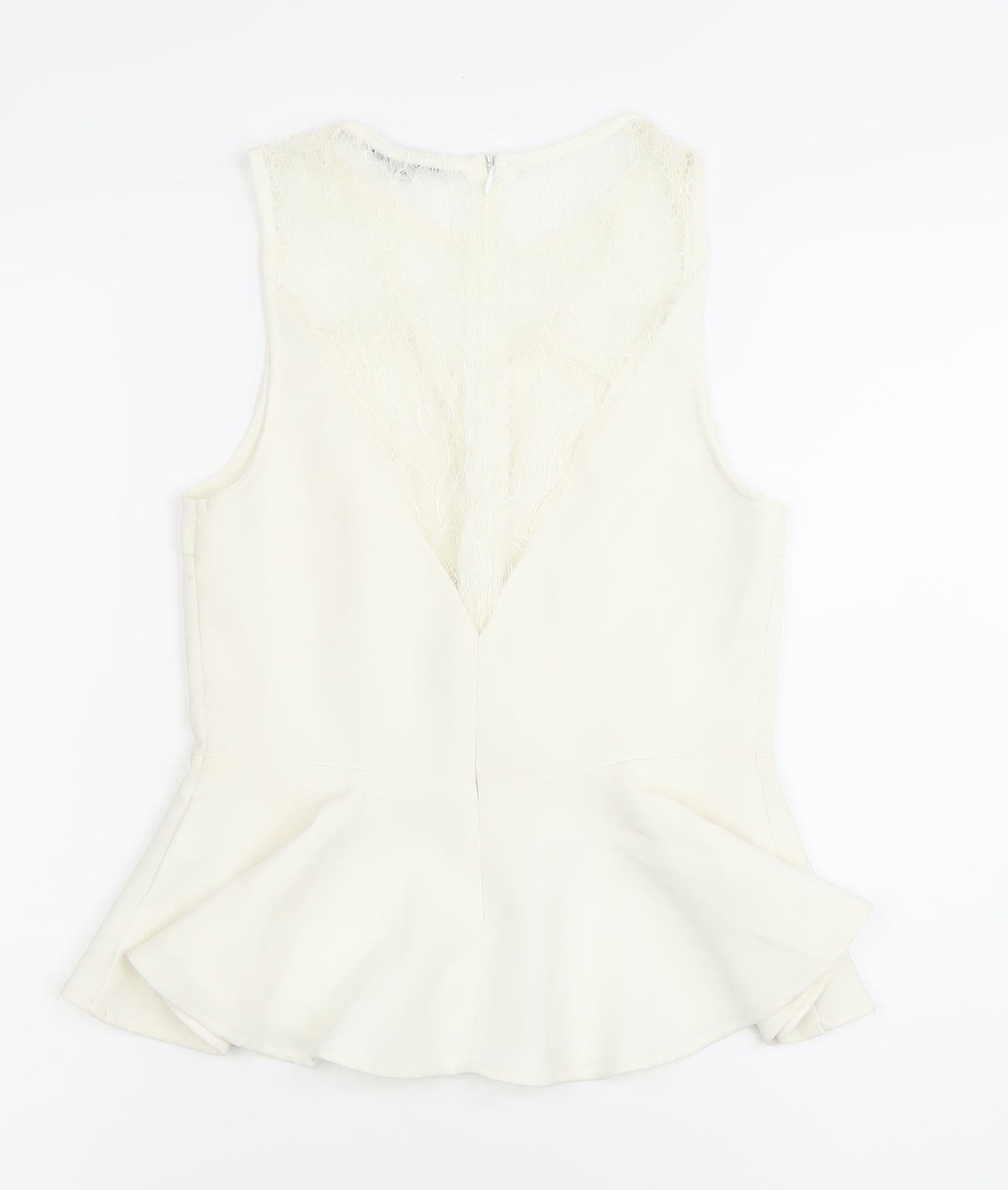 Womens UK Size XS TALLY WEiJL Ivory Peplum Blouse