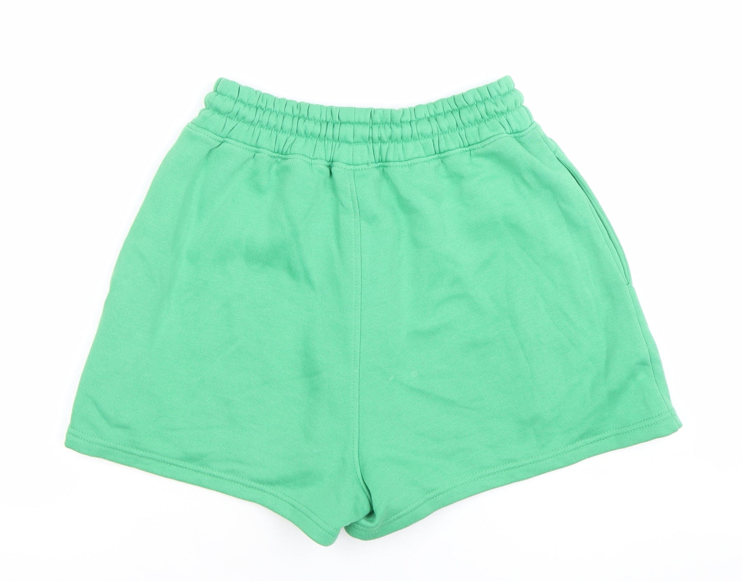 Boohoo Women’s Green Sweat Shorts S Regular Fit DSGN Logo Drawstring
