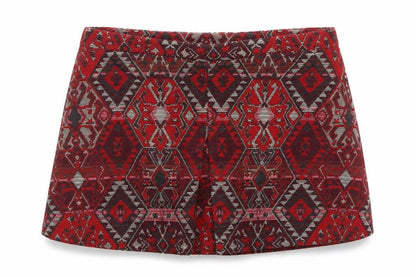 Zara Girls Red Geometric Skort A-Line Size 13-14 Years Polyester