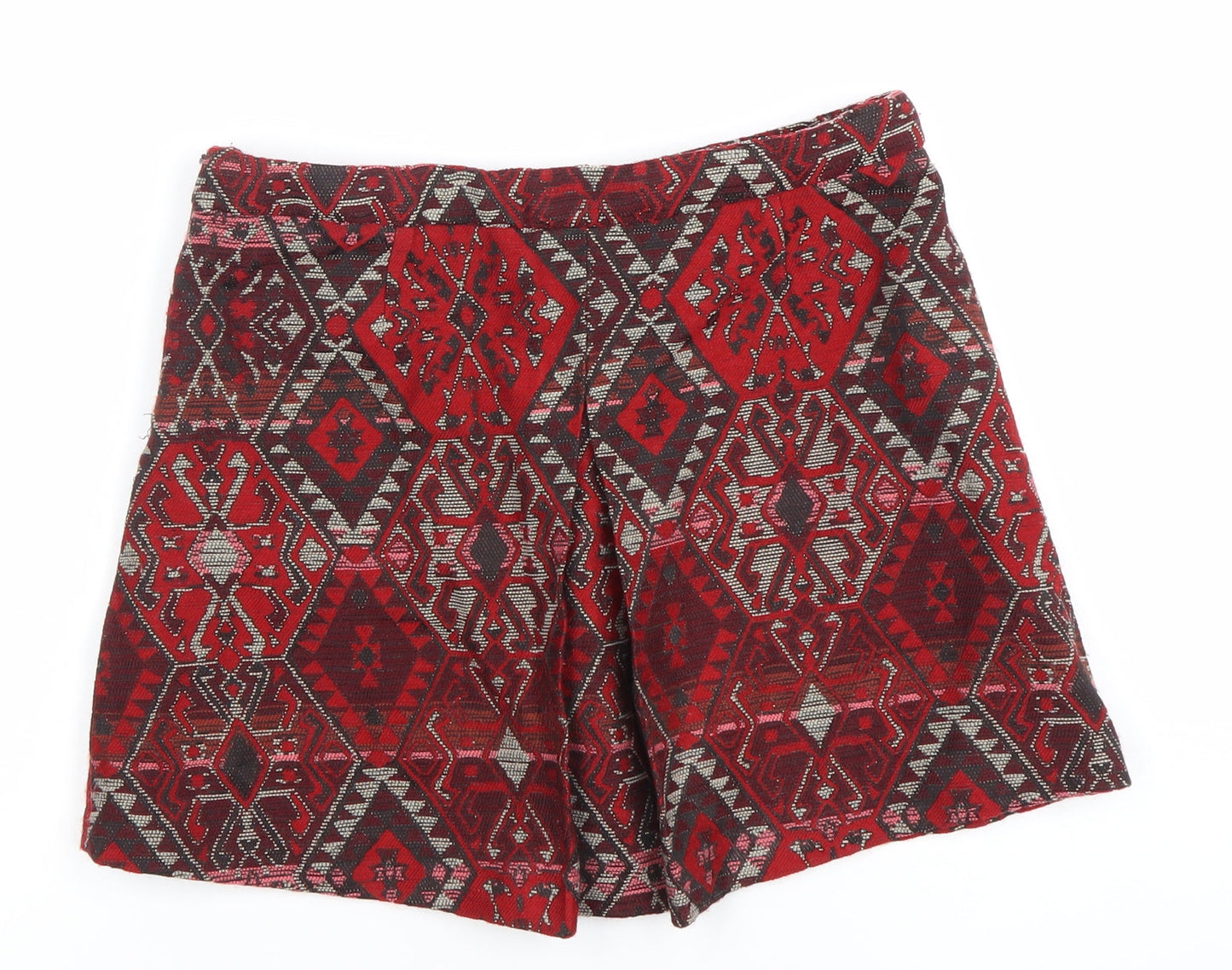 Zara Girls Red Geometric Skort A-Line Size 13-14 Years Polyester