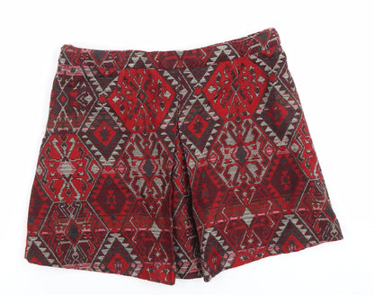 Zara Girls Red Geometric Skort A-Line Size 13-14 Years Polyester