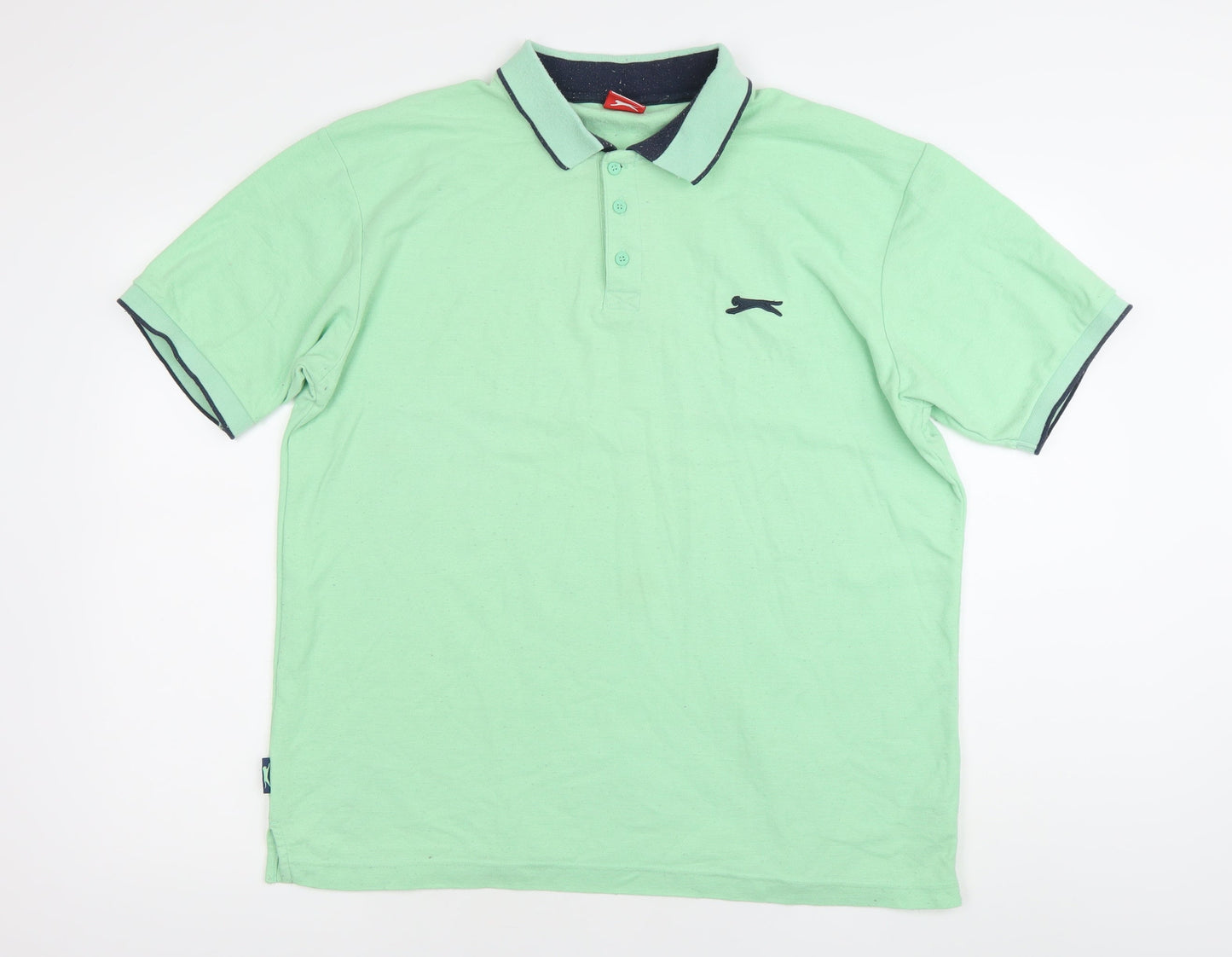 Slazenger Men's Green XL Polo Shirt Short Sleeve Cotton Casual