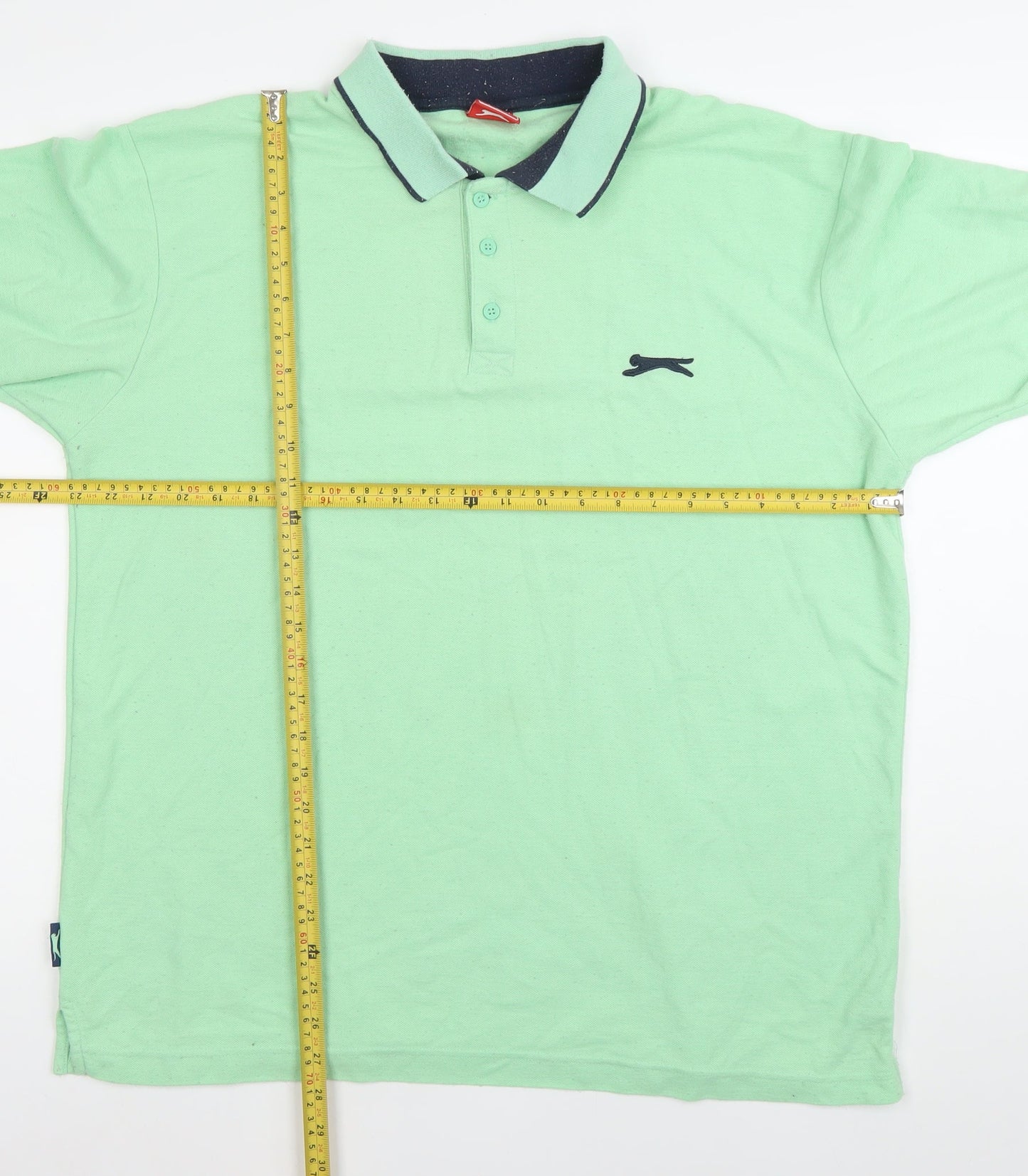 Slazenger Men's Green XL Polo Shirt Short Sleeve Cotton Casual