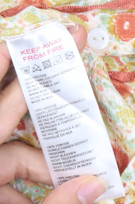 Urban Outfitters Women’s Multicoloured Floral Playsuit XS Puff Sleeve