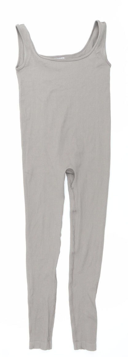 PrettyLittleThing Women’s Grey Catsuit Size S Slim Fit Stretch