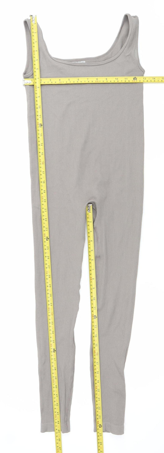 PrettyLittleThing Women’s Grey Catsuit Size S Slim Fit Stretch