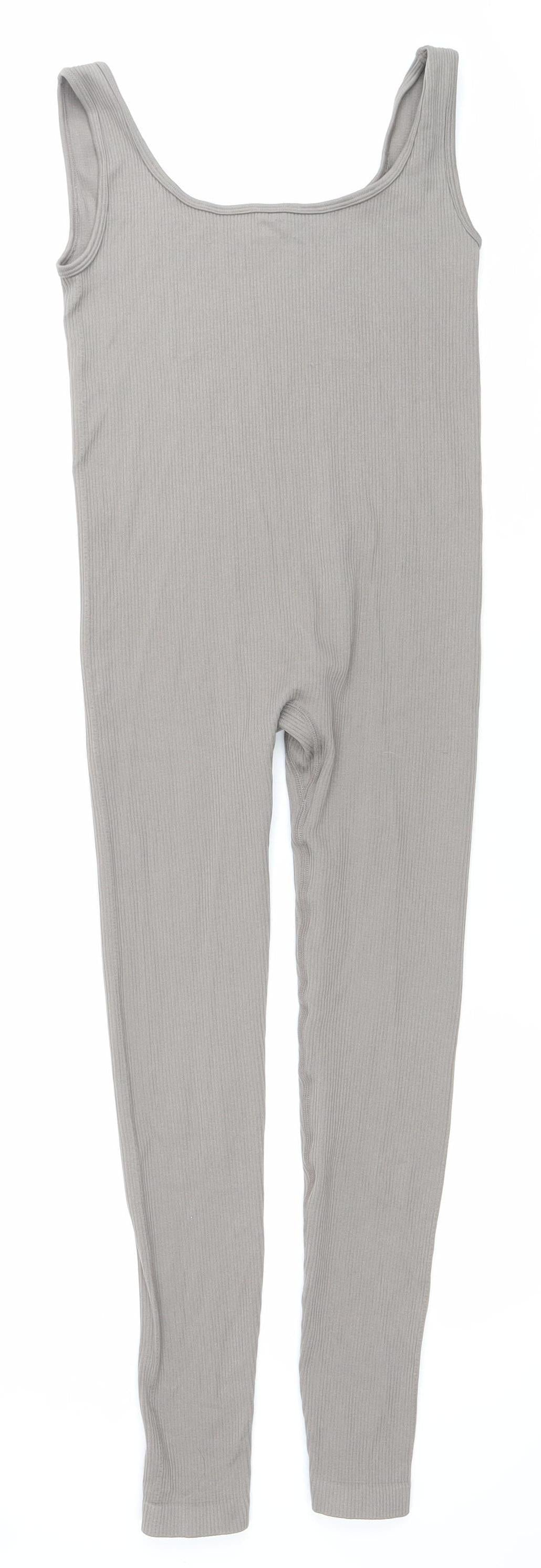 PrettyLittleThing Women’s Grey Catsuit Size S Slim Fit Stretch