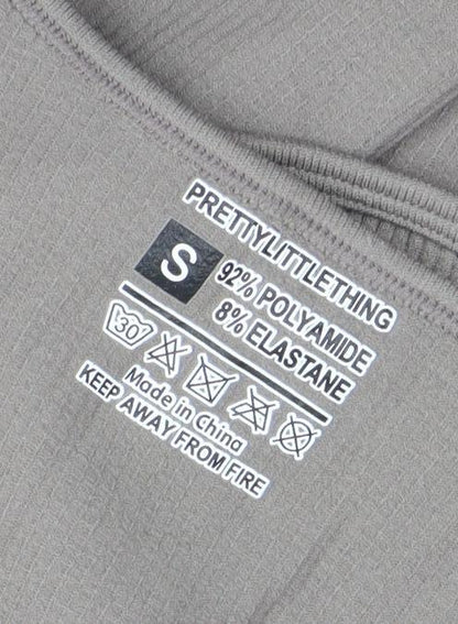 PrettyLittleThing Women’s Grey Catsuit Size S Slim Fit Stretch