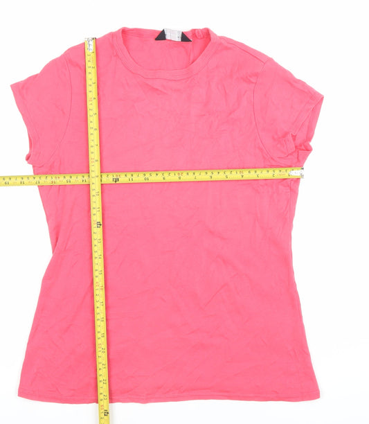 Womens UK Size 14 Dorothy Perkins Pink Basic T-Shirt