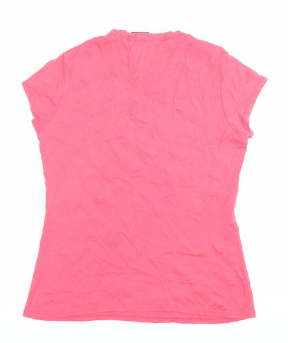 Womens UK Size 14 Dorothy Perkins Pink Basic T-Shirt