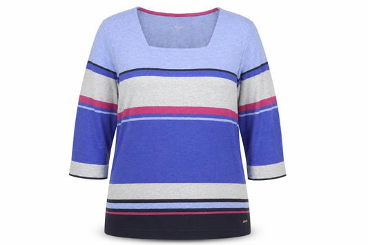 Womens UK Size 14 EAST Blue Basic T-Shirt