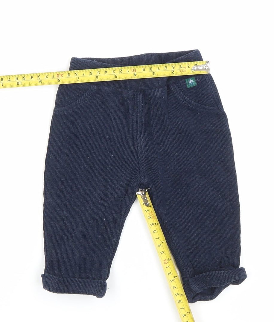 Jasper Conran Baby Unisex Blue Corduroy Trousers 3-6 Months Elastic Waist