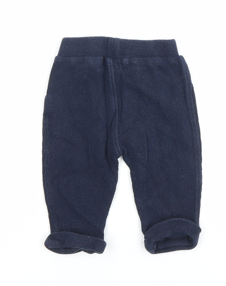 Jasper Conran Baby Unisex Blue Corduroy Trousers 3-6 Months Elastic Waist