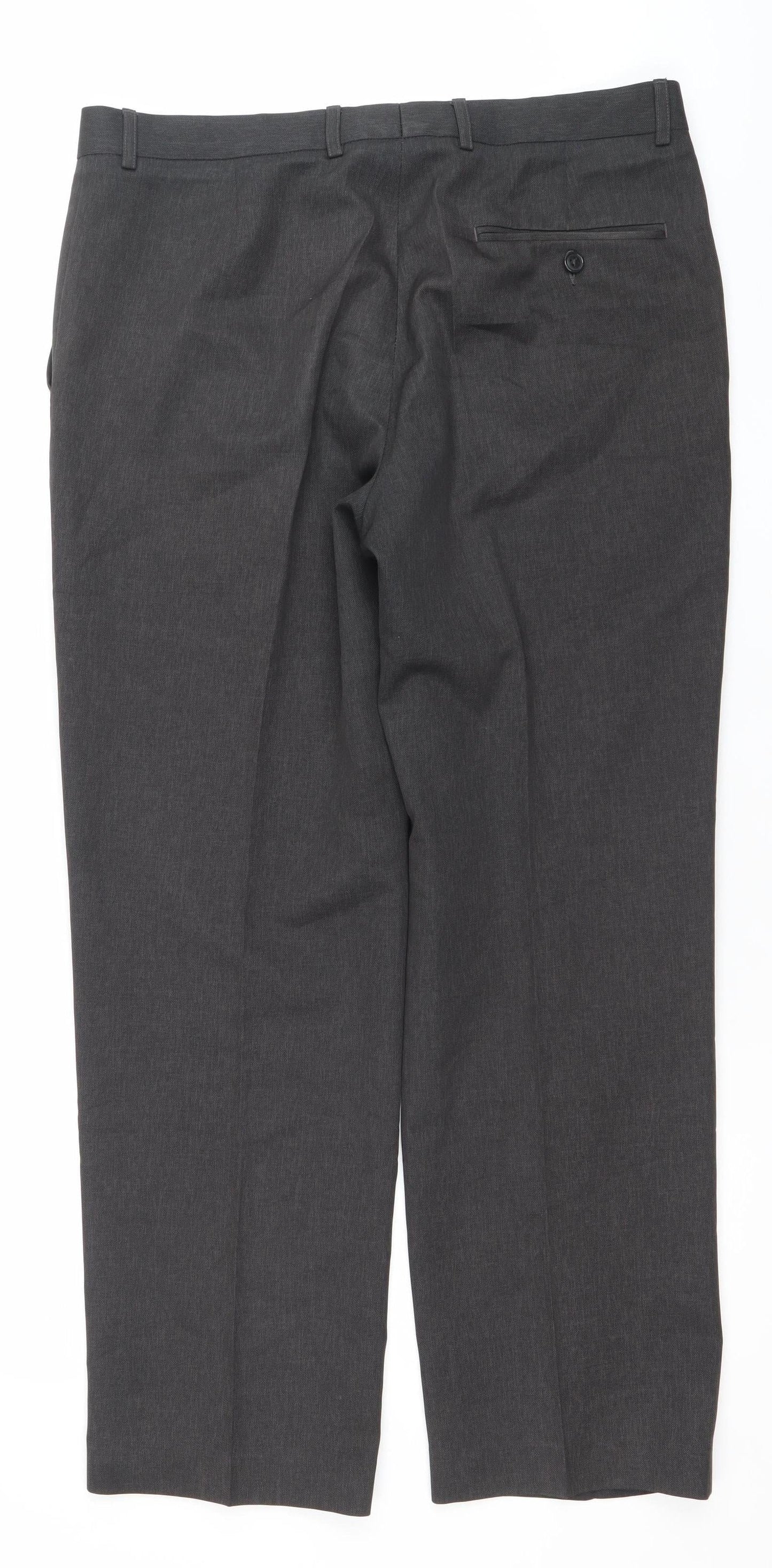 Marks and Spencer Men’s Grey Regular Fit Dress Trousers 31W 29L