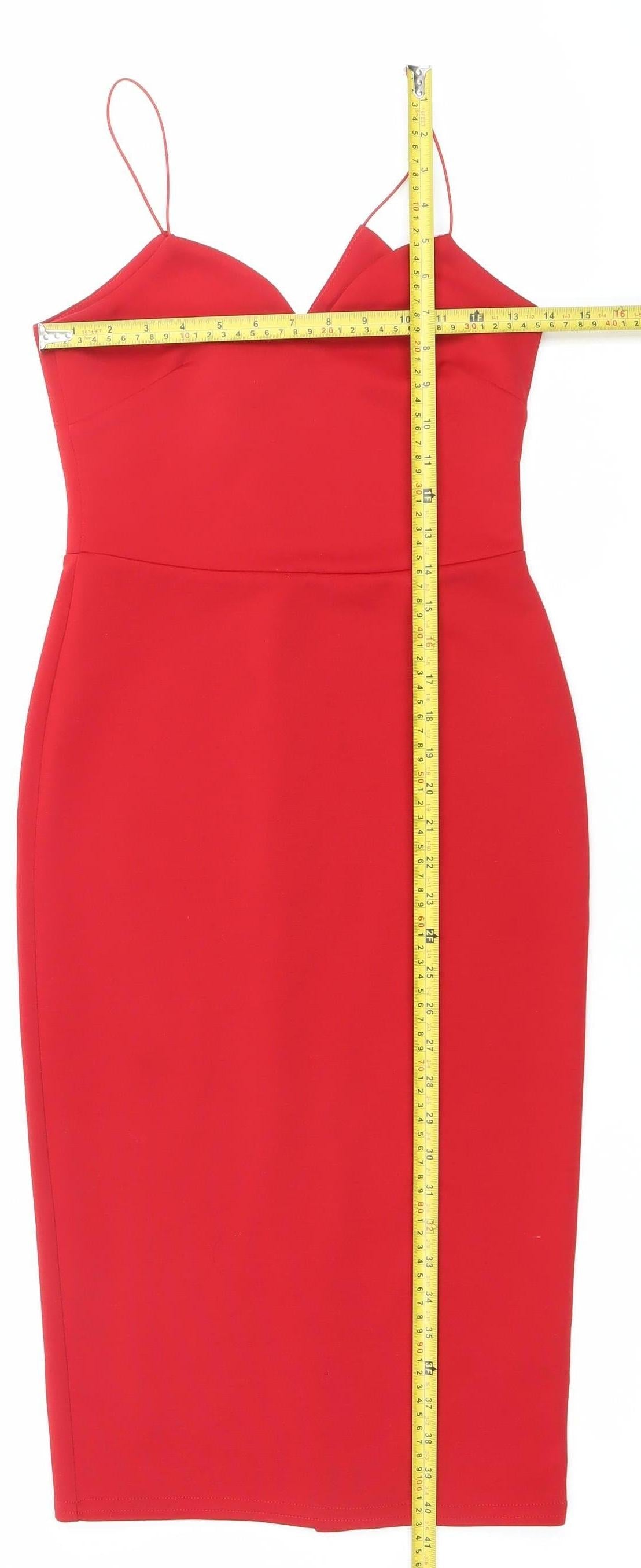 ASOS Women’s Red Sleeveless Bodycon Dress Size 8 Party Cocktail