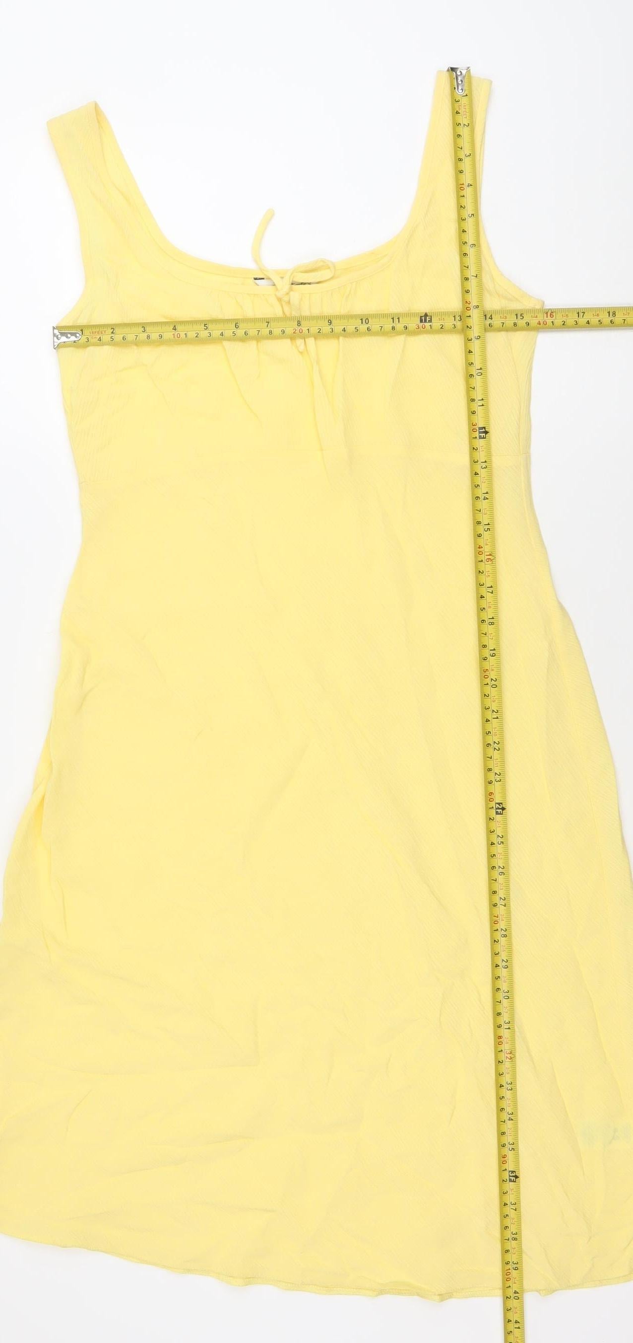 Berkertex Women’s Yellow Viscose Slip Dress Size 12 Summer