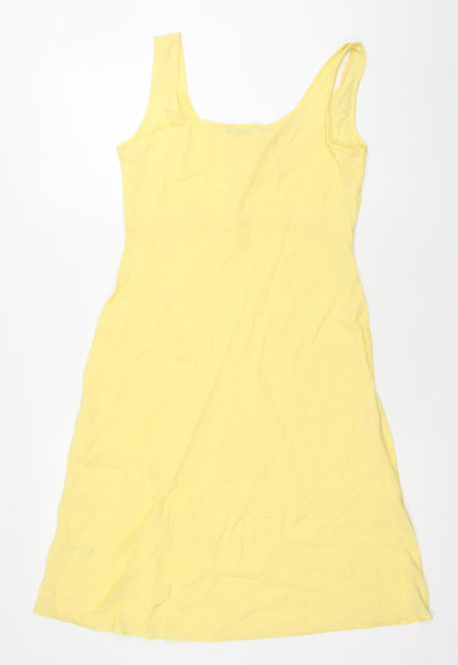 Berkertex Women’s Yellow Viscose Slip Dress Size 12 Summer