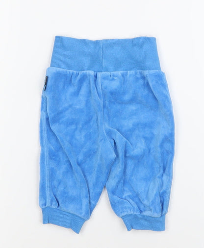 Mohini Baby Unisex Blue Jogger Trousers 3-6 Months Velour Cotton Blend