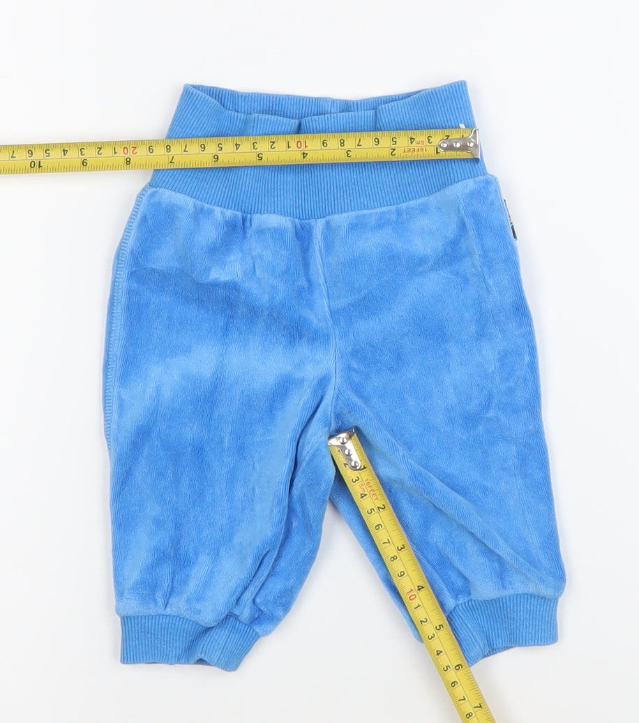 Mohini Baby Unisex Blue Jogger Trousers 3-6 Months Velour Cotton Blend