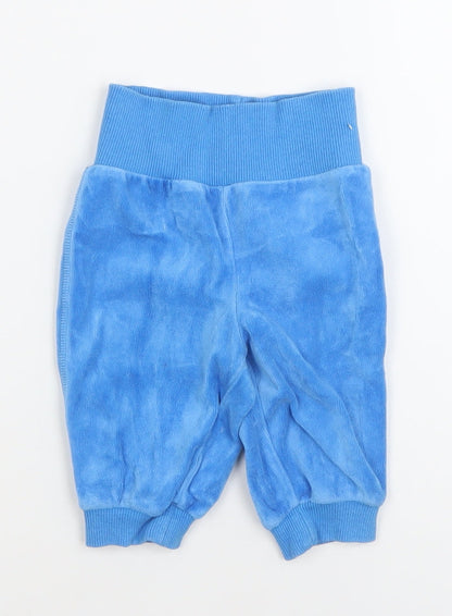 Mohini Baby Unisex Blue Jogger Trousers 3-6 Months Velour Cotton Blend
