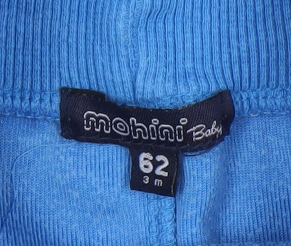 Mohini Baby Unisex Blue Jogger Trousers 3-6 Months Velour Cotton Blend