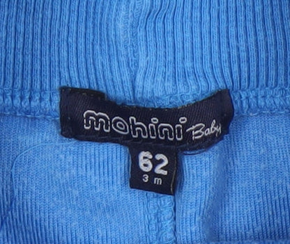 Mohini Baby Unisex Blue Jogger Trousers 3-6 Months Velour Cotton Blend