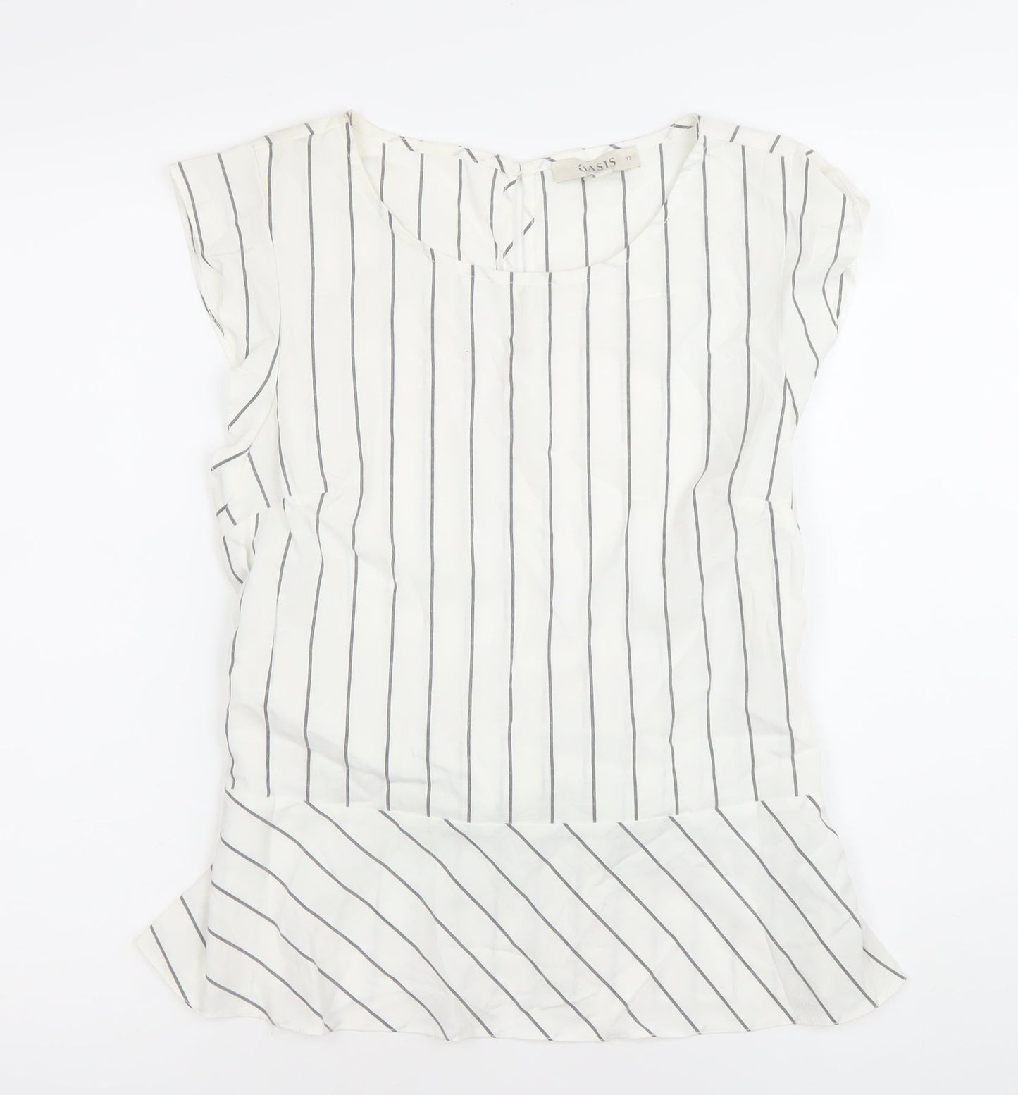 Womens UK Size 12 Oasis White Tunic Blouse
