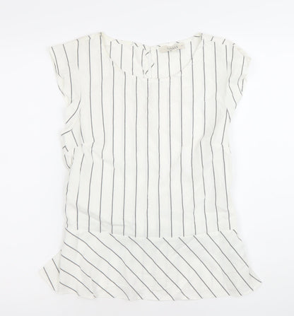Womens UK Size 12 Oasis White Tunic Blouse