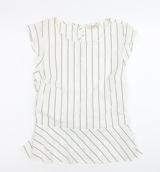 Womens UK Size 12 Oasis White Tunic Blouse