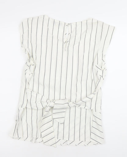 Womens UK Size 12 Oasis White Tunic Blouse