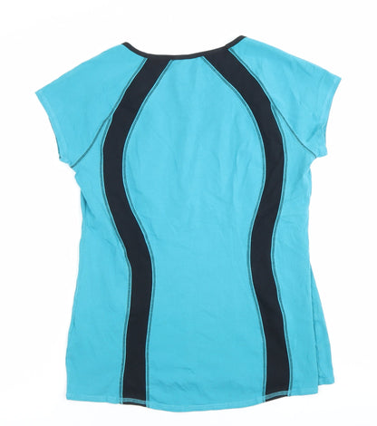 Marks and Spencer Womens Blue Black Size 16 T-Shirt Top Lightweight