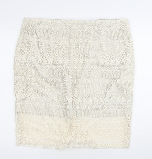 Autograph Women Ivory Lace Pencil Skirt Size 20 Knee Length