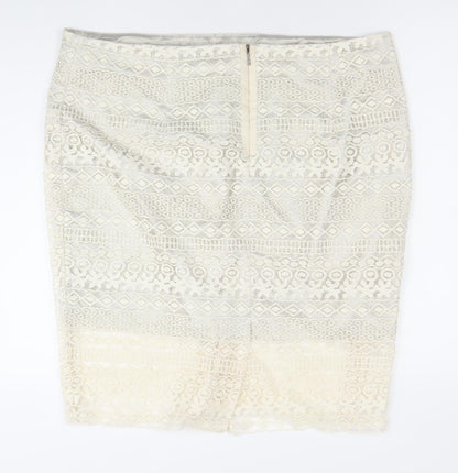 Autograph Women Ivory Lace Pencil Skirt Size 20 Knee Length