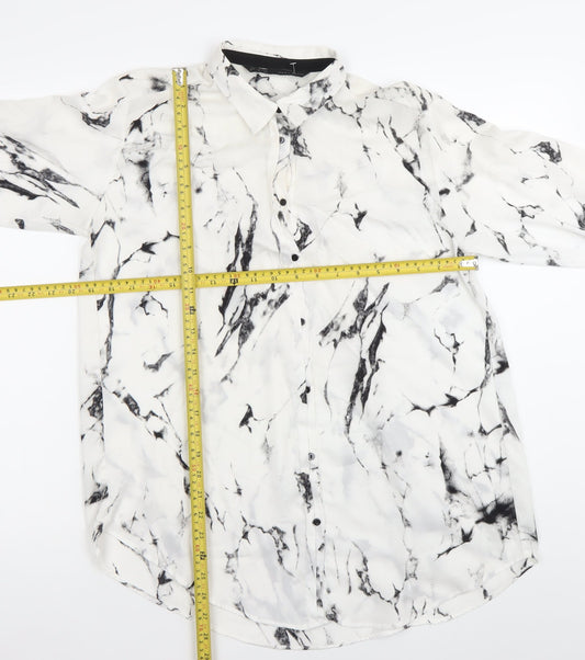 Womens UK Size S Zara White Basic Button-Up