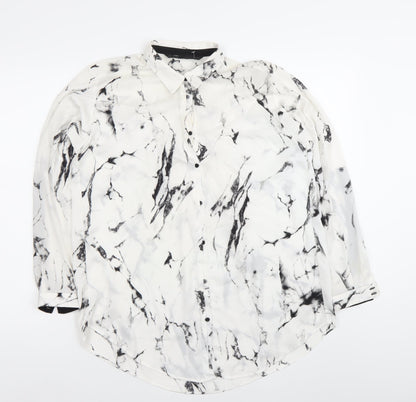 Womens UK Size S Zara White Basic Button-Up