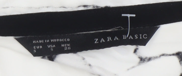 Womens UK Size S Zara White Basic Button-Up