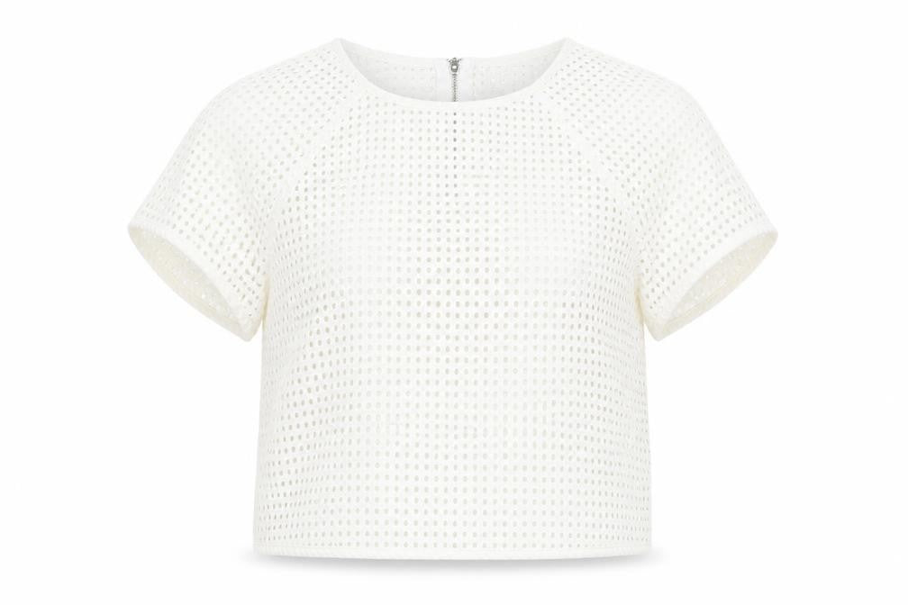Womens UK Size 12 Stradivarius White Cropped Blouse