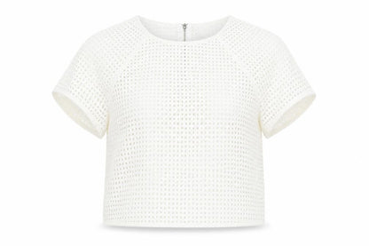 Womens UK Size 12 Stradivarius White Cropped Blouse