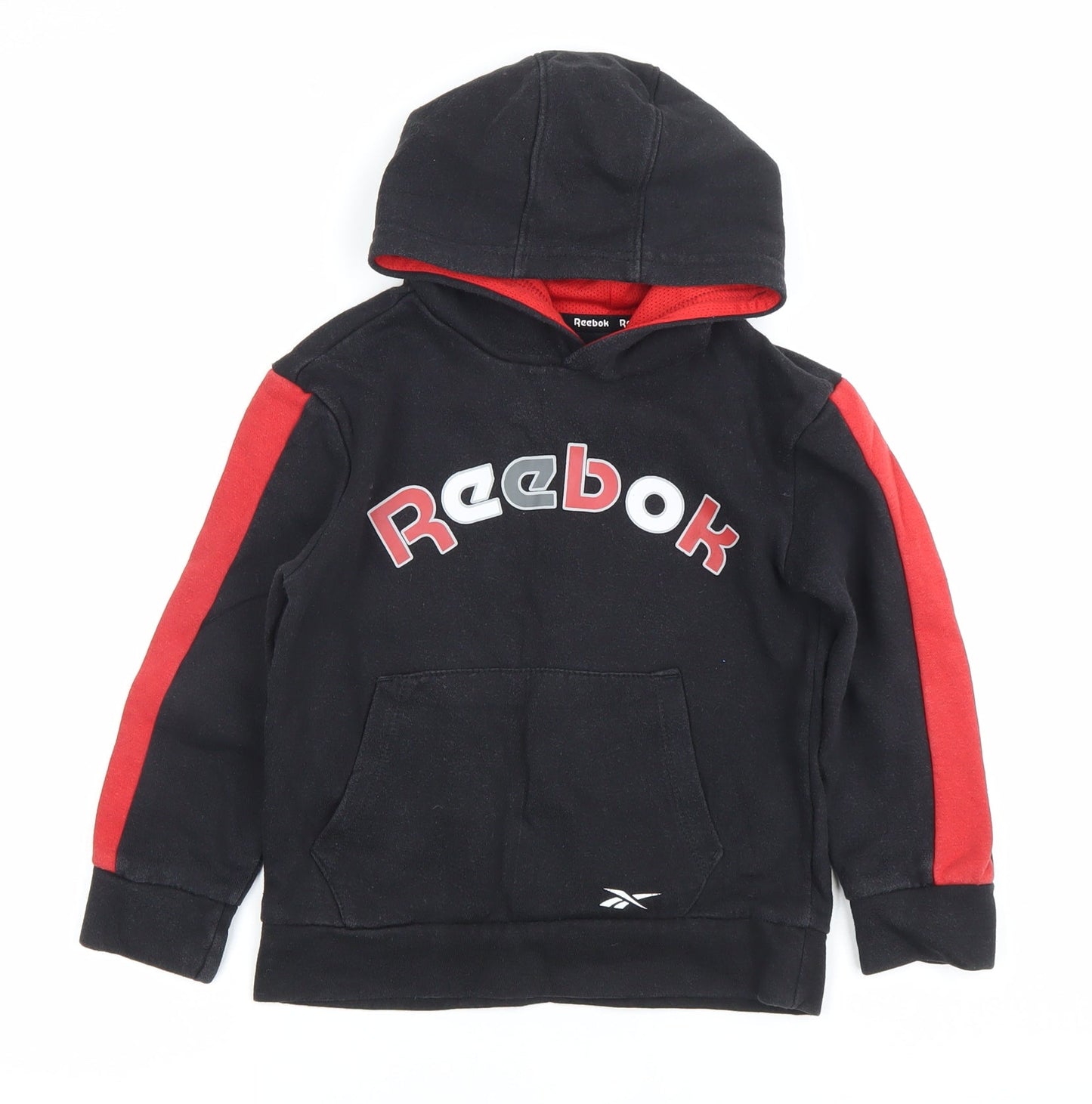 Reebok Boys Black Red Pullover Hoodie 4-5 Years Long Sleeve Sportswear