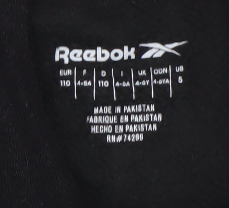 Reebok Boys Black Red Pullover Hoodie 4-5 Years Long Sleeve Sportswear