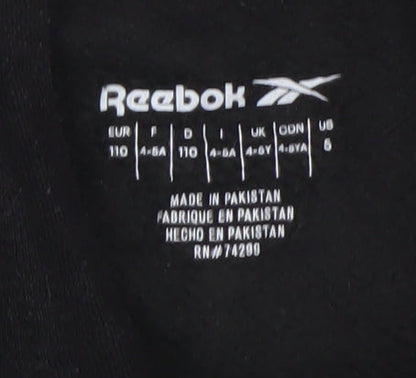 Reebok Boys Black Red Pullover Hoodie 4-5 Years Long Sleeve Sportswear
