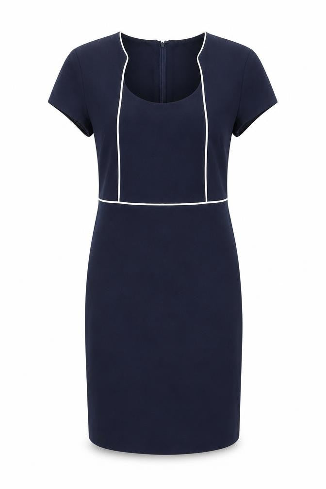 John Lewis Women’s Blue Sheath Dress Size 10 Workwear Short Sleeve