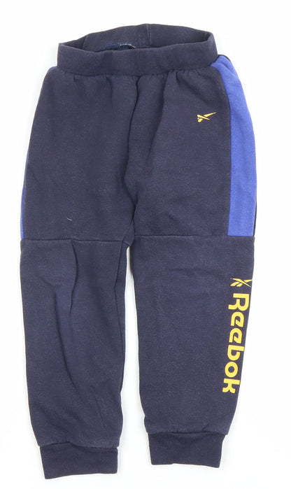 Reebok Boys Blue Jogger Sweatpants 4-5 Years Cotton Blend Activewear