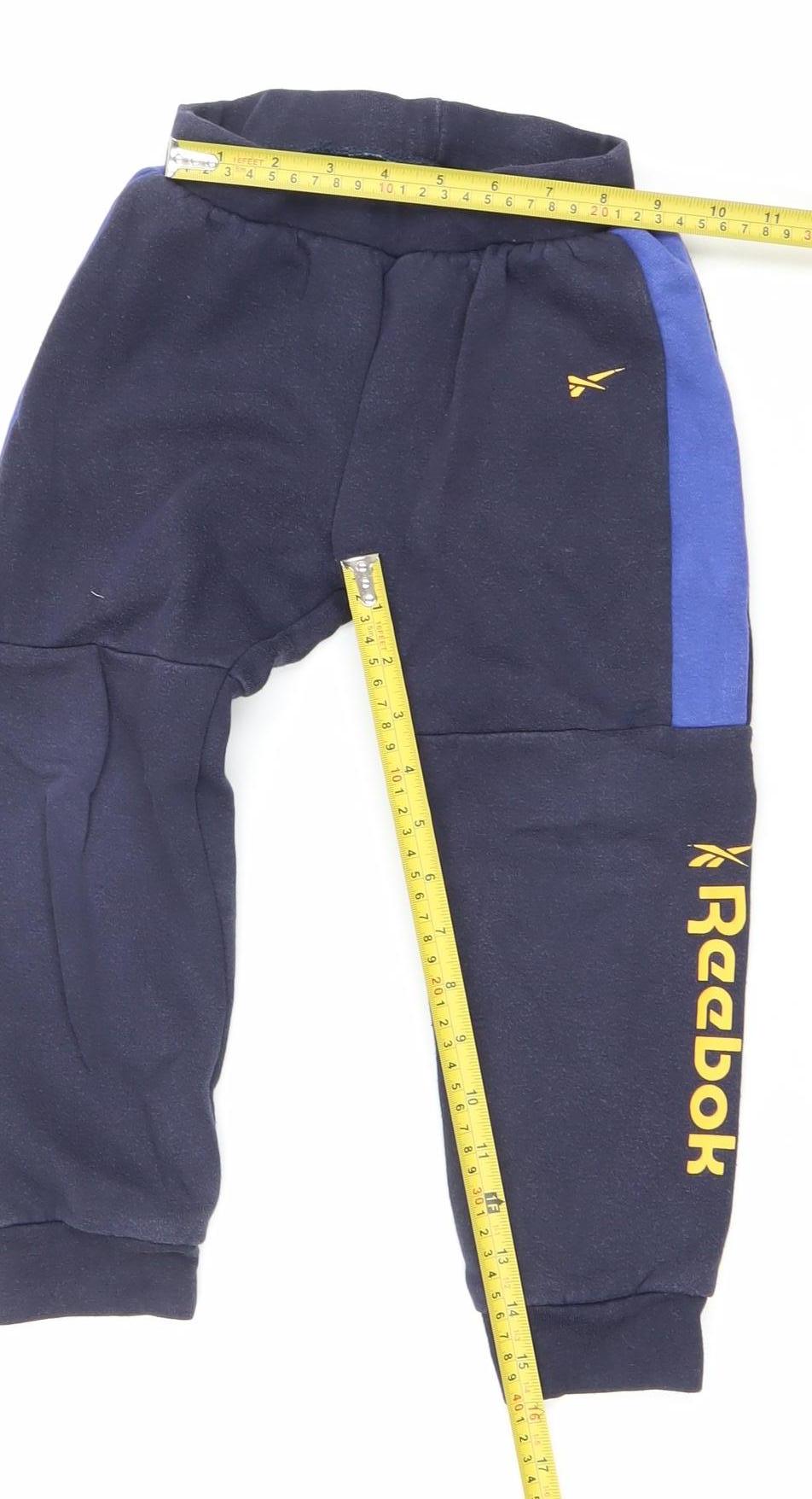 Reebok Boys Blue Jogger Sweatpants 4-5 Years Cotton Blend Activewear