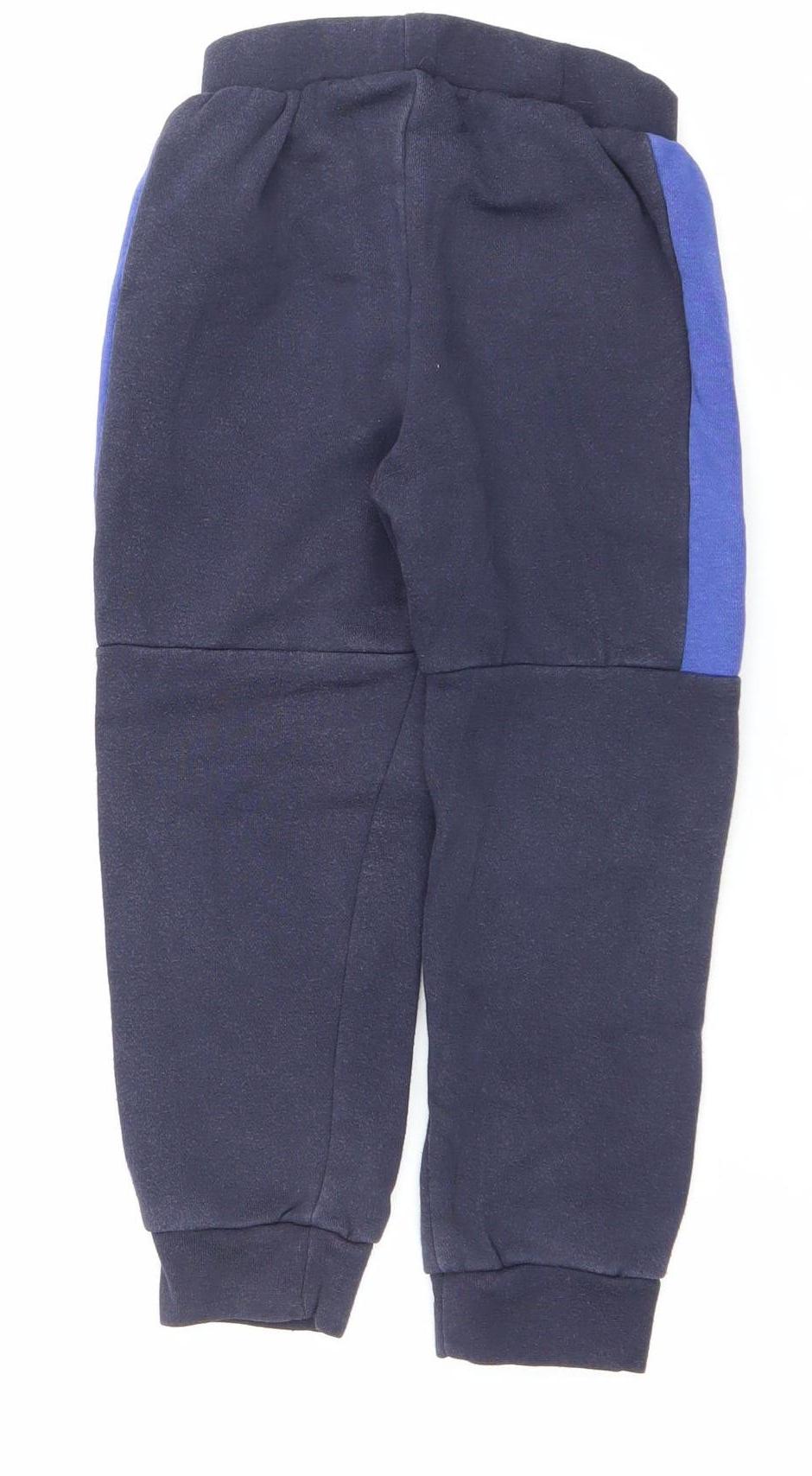 Reebok Boys Blue Jogger Sweatpants 4-5 Years Cotton Blend Activewear